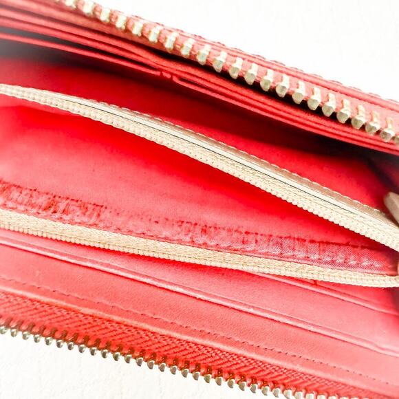 Coach Leather Coral Zippered Organizer Wallet Clutch - Picture 5 of 6